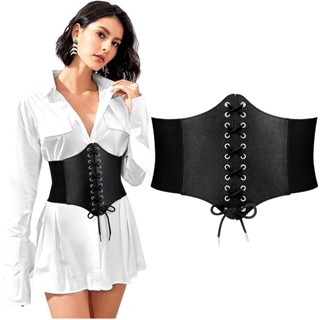 Envio Rápido Nova Moda Cummerbunds Wind Rope Waist Decoração Lady Black Corset Super Wide Stretch Noble Leather Cummerbund Cinto Elástico Mulheres Em Estoque