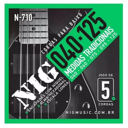 ENCORDOAMENTO NIG CONTRABAIXO .040/.125 5 CORDAS ESCALA LONGA 34 864MM N710 -(  H-7 / 23 )