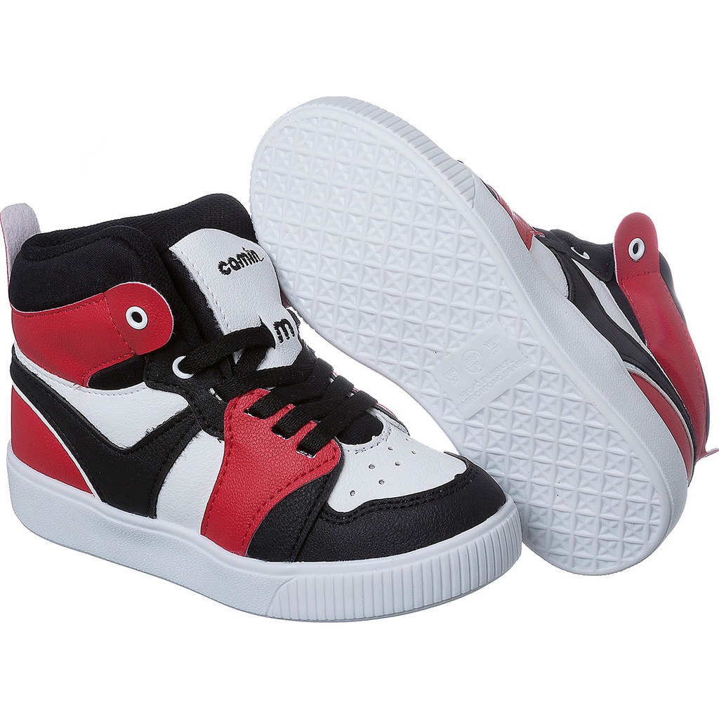 Detalhes do Tênis Infantil Menino Masculino Camin Cano Alto Botinha Original Promoção