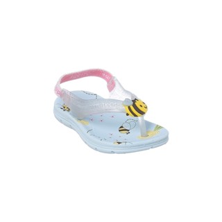 Chinelo Infantil Feminino Ortopé Acqua Abelha com Glitter Azul Céu