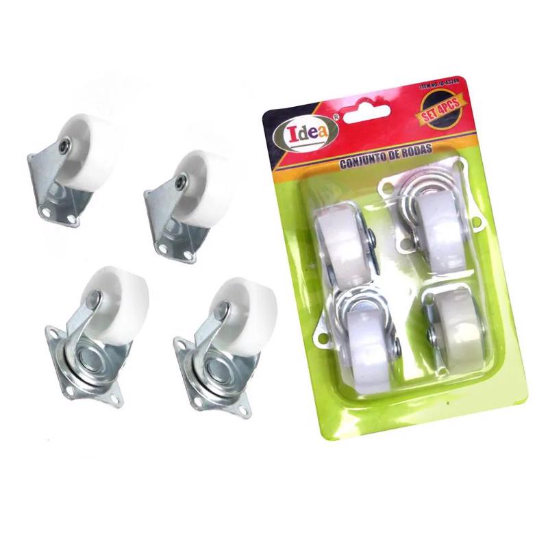 Conjunto Rodizio Giratório 2 Pol. Sem Trava 4 Peças em Oferta na Shopee