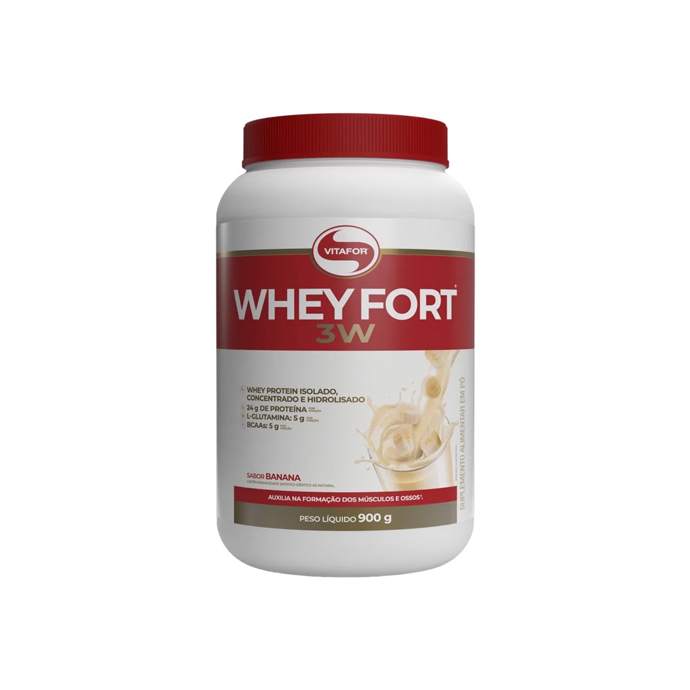 Whey Fort 3W 900g Banana - Vitafor