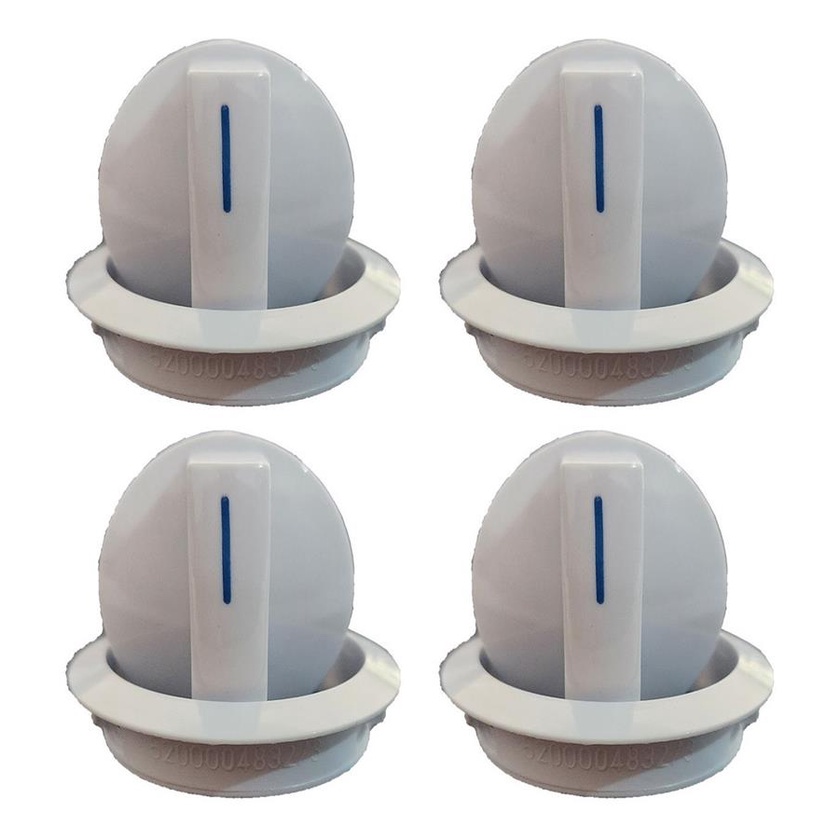 Botao Manipulo Fogao Continental Bosch Style Branco Kit 4und
