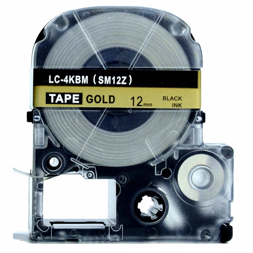 Fita SM12Z LC-4KBM Para Rotulador EPSON Lw-300 12mm Dourada