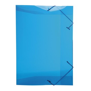 Pasta com aba elástico 1/2 ofício Line transparente azul 0252.C Dello