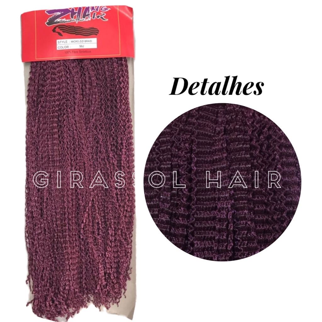 Cabelo Micro Zizi Pacotão 320g Miojinho Trancinha Kanecalon Cor 99J acaraju
