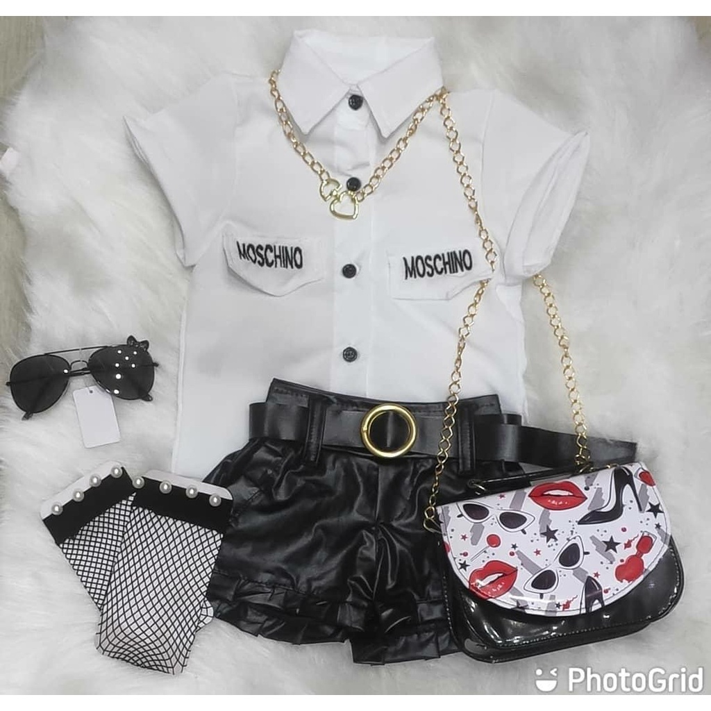 Conjunto infantil menina blogueirinha Luxo 3 peças