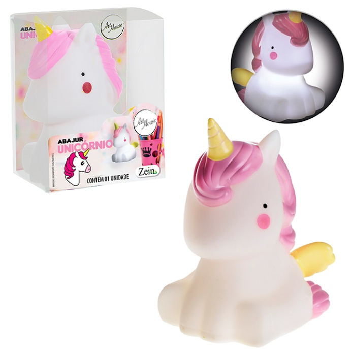 Kit 2 Luminária Unicórnio Abajur Infantil Decore o Quarto de forma segura Luminária unicórnio