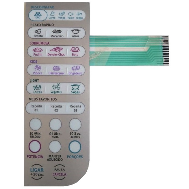 Painel Membrana Teclado Para Microondas Electrolux Eletrolux Mef33 Mef 33 Similar