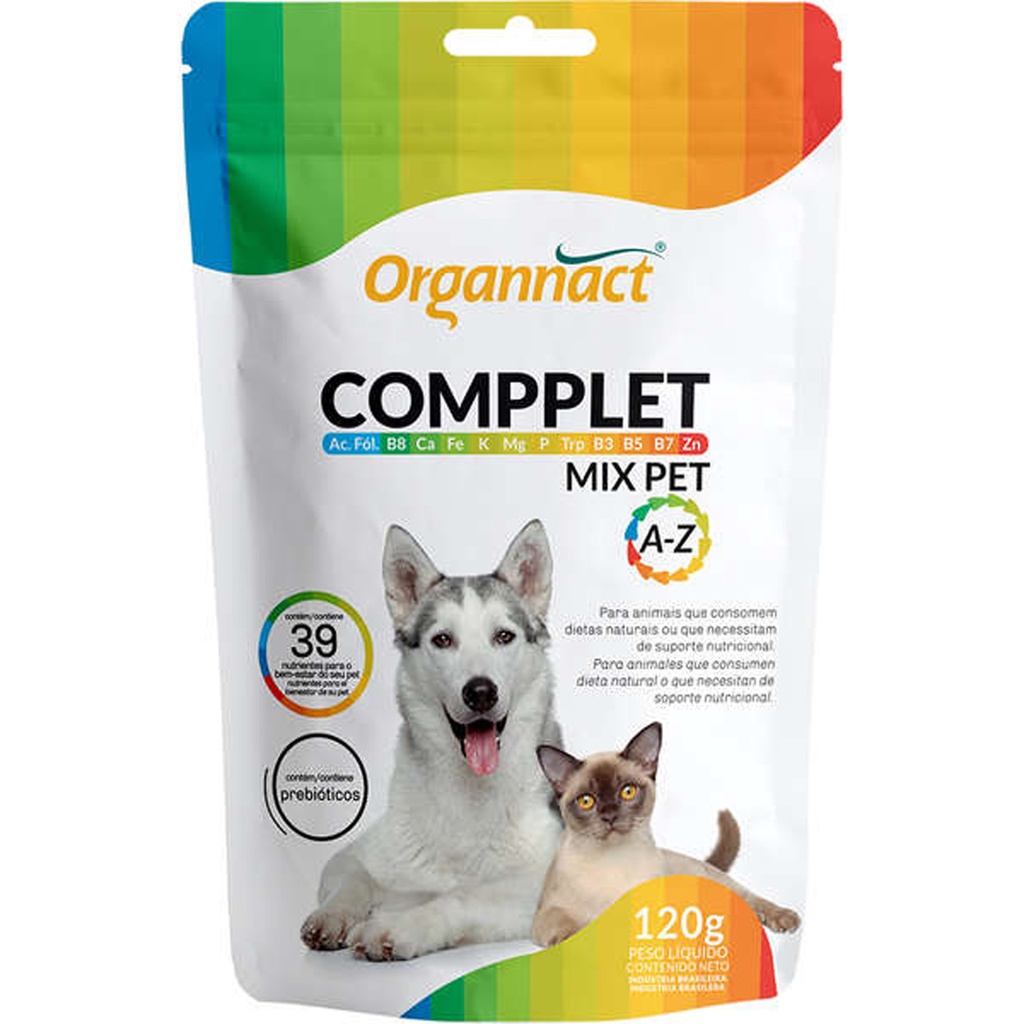 Compplet Mix Pet A-Z Organnact Suplemento Vitamínico - 120 g