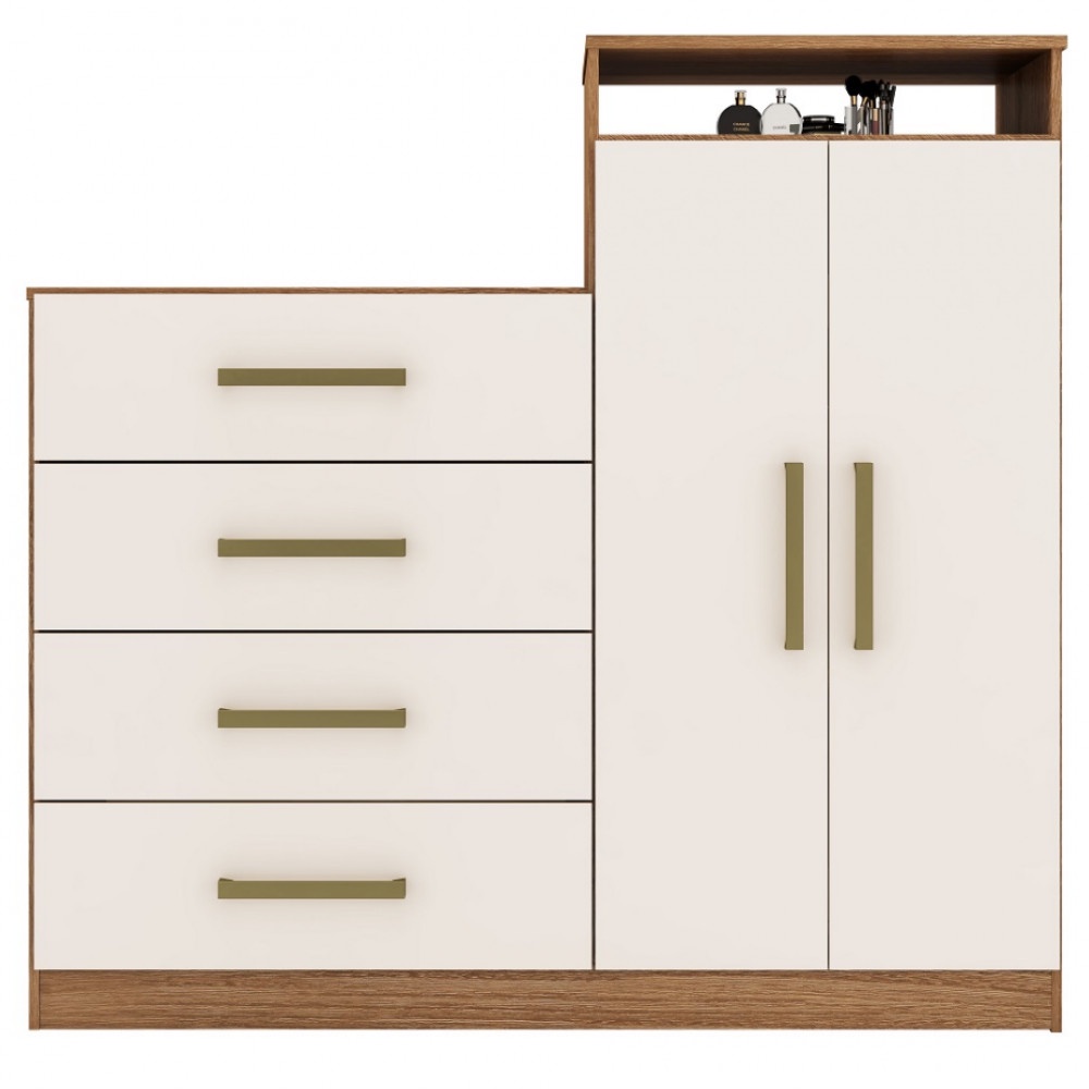 Cômoda Demobile 2 Portas 4 Gavetas Aurea em Oferta na Shopee