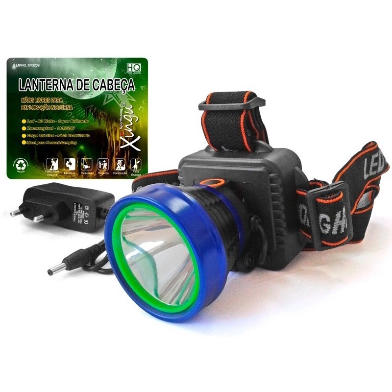 Lanterna De Cabeca Led Com Carregador Pesca Camping Bicicleta Caca - Barato