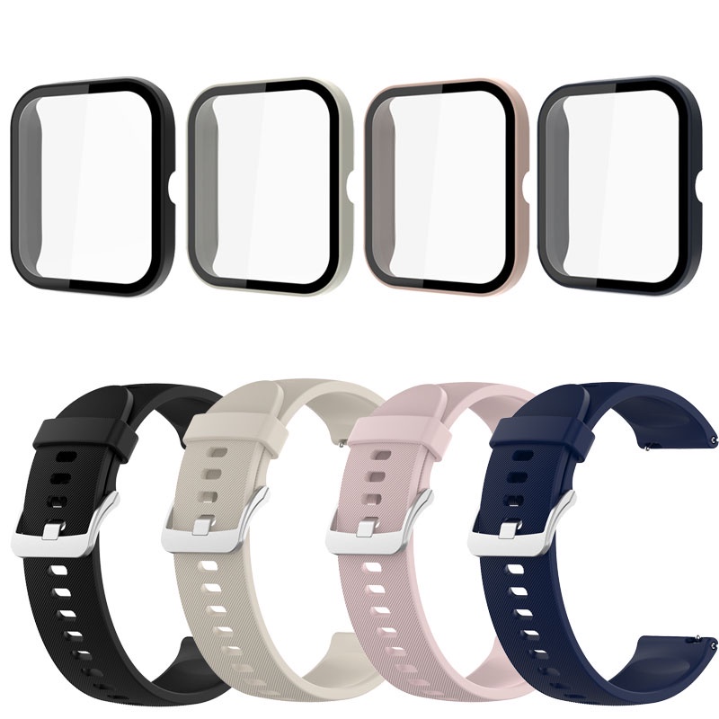 Capa Protetora De Filme Protetor De Tela De Vidro Temperado 2 Em 1 Para Relógio Haylou Smart Watch 2 Pro Correia De Reposição De Silicone