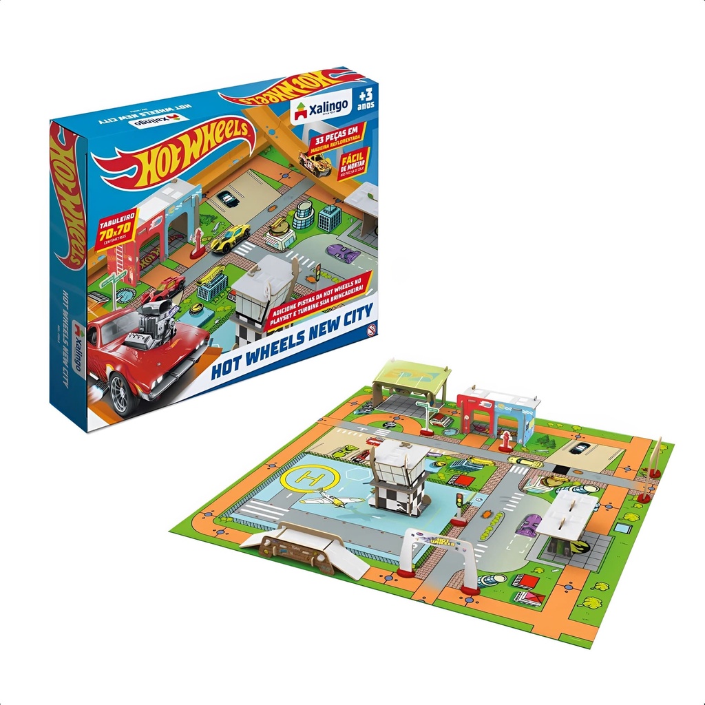 Brinquedo Playset Hot Wheels New City 33 Peças Infantil +3 Anos Colorido Faz de Conta Xalingo - 17398 em Oferta na Shopee