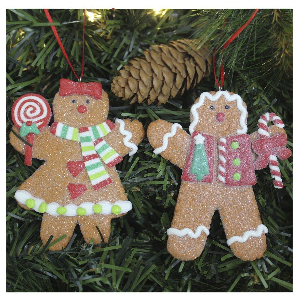 Kit 10 Enfeites Pendente Para Árvore De Natal Biscoito Ginger 11cm