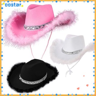 OOSTAR Chapéu De Cowboy Mulher Moda Fantasia De Cosplay Cowgirl Lantejoulas