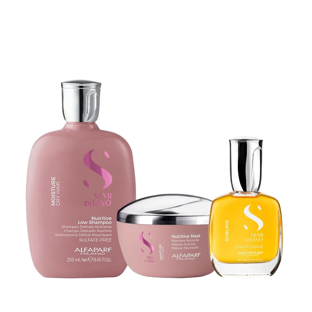 Kit Moisture Shampoo, Máscara e Cristalli Liquid - Alfaparf - Beauty