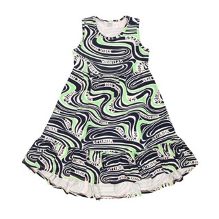 Vestido Infantil Estampado Infinita Cor Verde