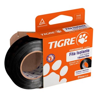 Fita Isolante Pvc 19mmx10m Preto 750V 0,15mm 90g - Tigre