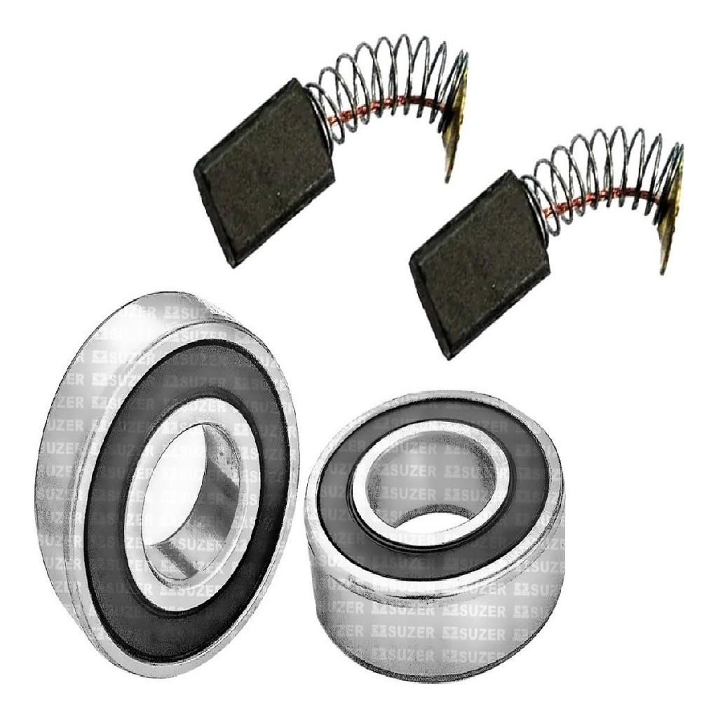 Kit Jogo de Escova com Rolamentos Traseiro E Dianteiro Tupia Manual 3709 / 3710 / 3700