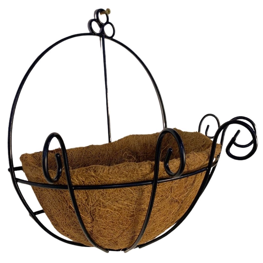 Vaso de Parede de Fibra de Coco 25cm de Plantas Meio Vaso