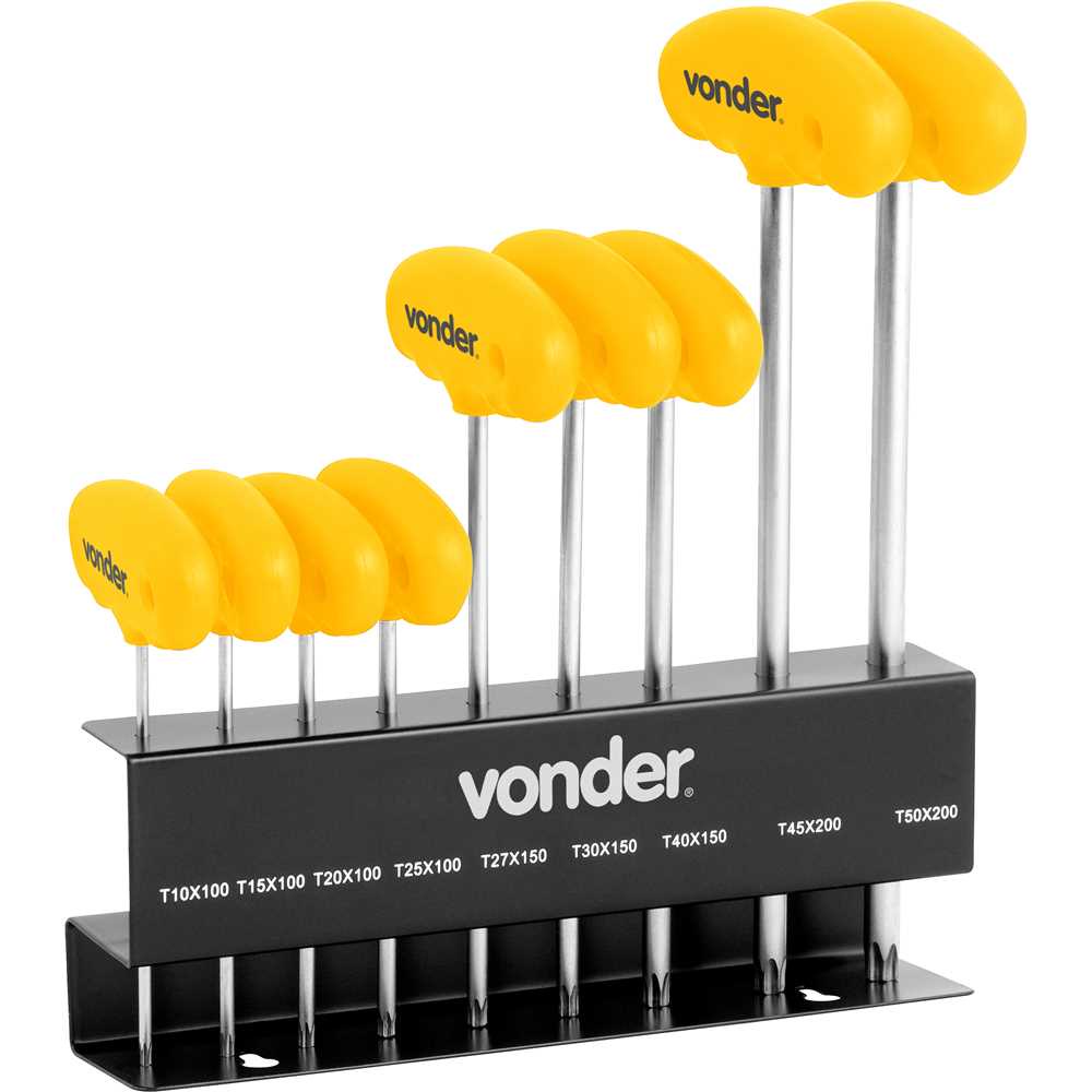 Jogo De Chave Torx Com Cabo 9 Peças T10-T50 Vonder