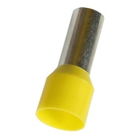 Kit 20un Terminal Tubular Ilhós 25mm Pré Isolado Amarelo