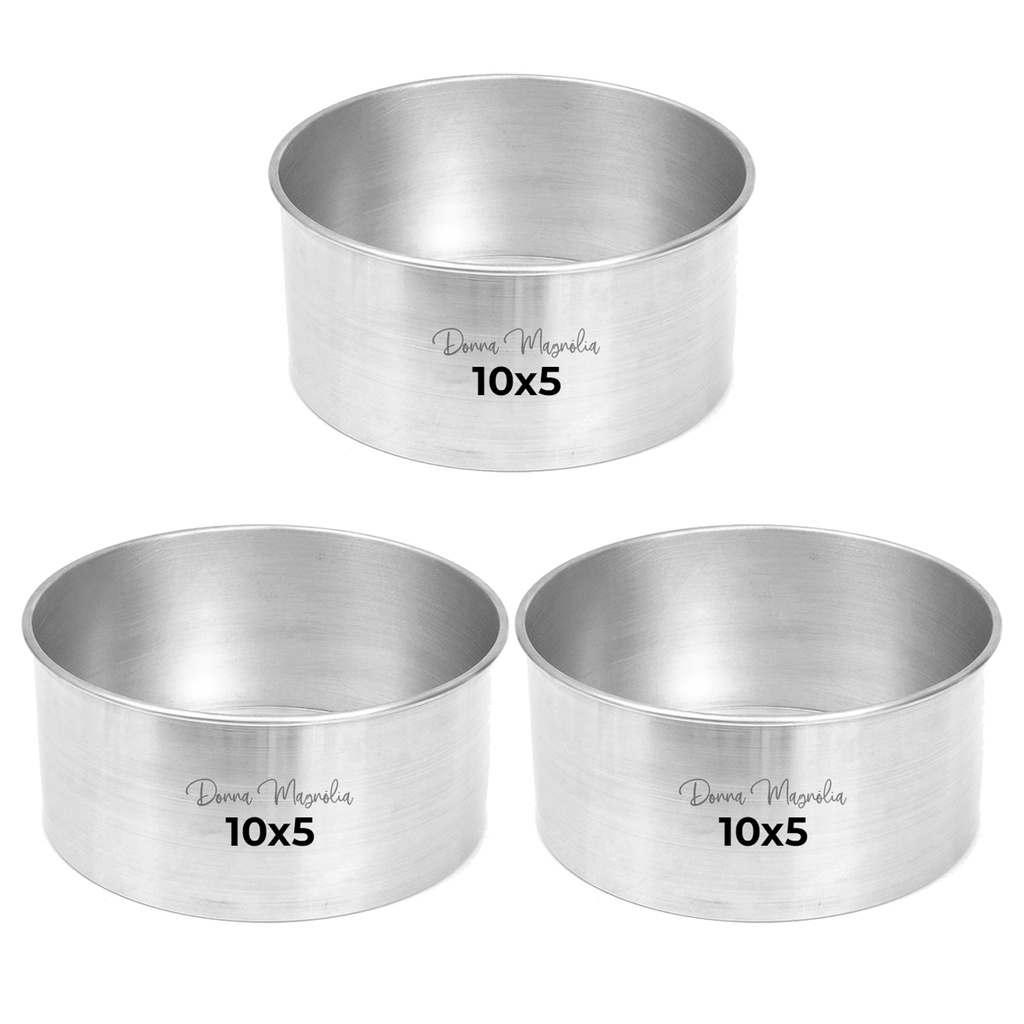 Kit 3 (TRES) Forma Assadeira Bolo Meme BENTO Cake 10 x 5 cm Alumínio Fundo Fixo  - J46CR em Oferta na Shopee