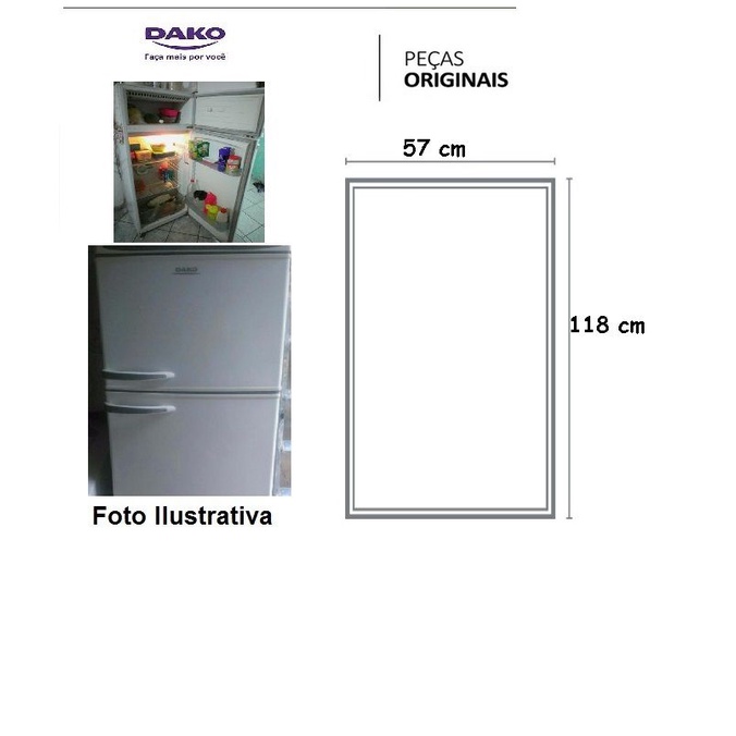 Borracha Dako360 / 380 / REdk38 / REdk40 - (geladeira )