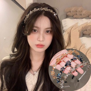 Coreano Crystal Rhinestone Alloy Headband Beads Hair Band Mulher Casamento Cabelo Acessórios