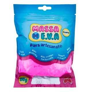 Massa de EVA Foamy p/artesanato 50g Rosa 13008 Make +
