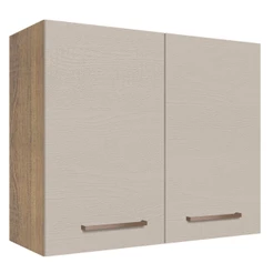 Armário de Cozinha Aéreo 80 cm 2 Portas Rustic/Crema Agata Madesa