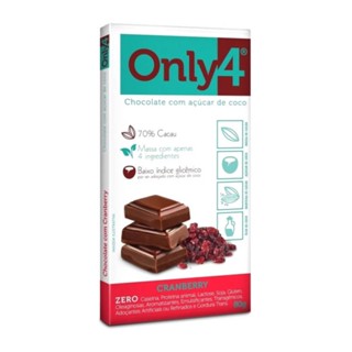 Only4 Cranberry Chocolate 70% cacau S/ Lactose 80g Dp 6 Un