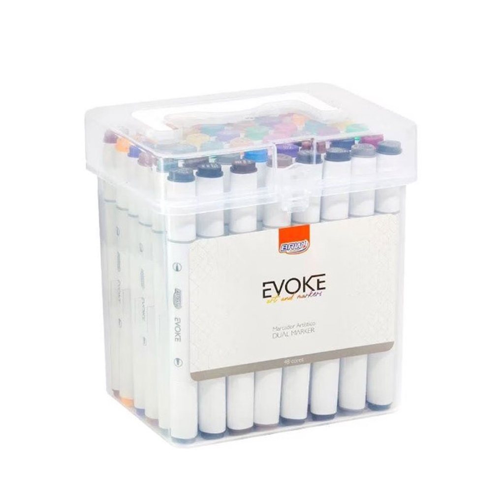 MARCADOR ARTÍSTICO EVOKE DUAL MARKER - ESTOJO 48 CORES