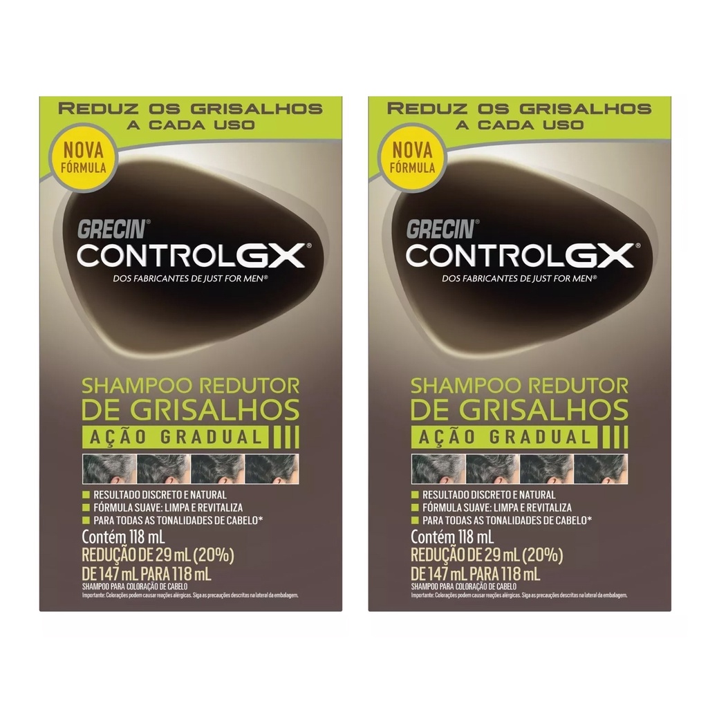 Shampoo Redutor de Grisalhos Control Gx Grecin - Kit C/2un em Oferta na Shopee