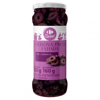 Azeitona Preta Azapa Picual Fatiada Carrefour Classic 160g