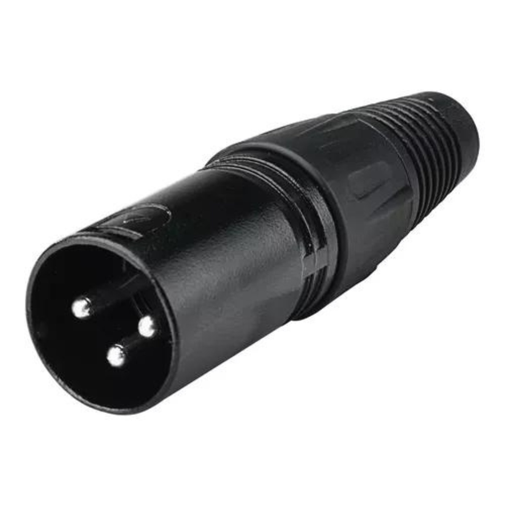 Plug XLR Macho Metal Profissional Preto MXT Unidade
