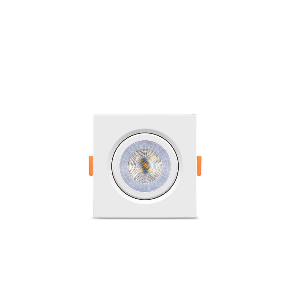 KIT 3 SPOT LED ELGIN LUMINÁRIA MR16 5W 3000K DIRECIONÁVEL QUADRADO