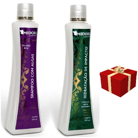 Kit Midori Shampoo Algas 500ml + Condicionador impacto 500ml