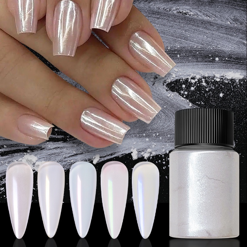 Pigmento Cromado Branco Pó Púrpura Manicure 10g em Oferta na Shopee