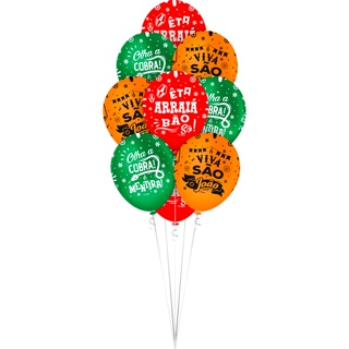 Balão de Festa Látex Decorado Arraiá - 10 unidades - Regina - Rizzo em Oferta na Shopee