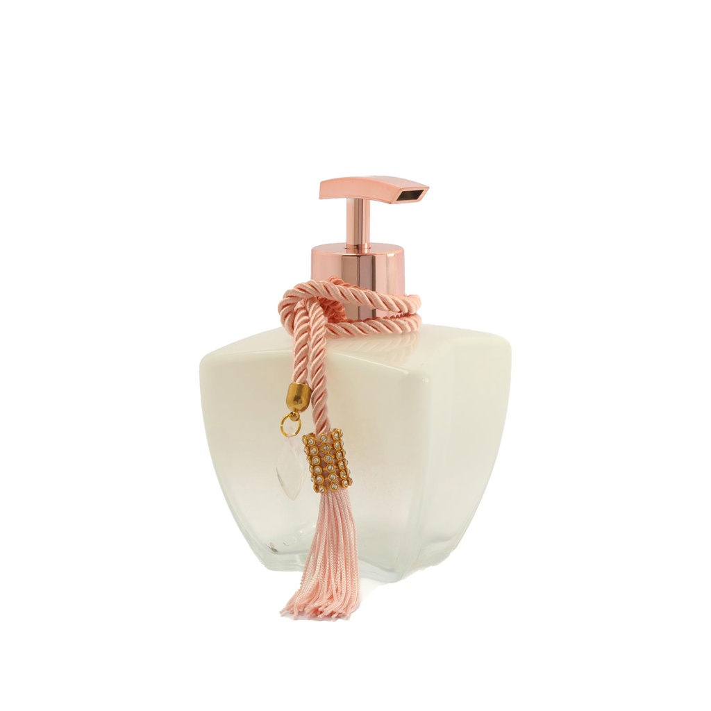 Porta Sabonete Luxo Vidro Estrela Degrade Branco 280ml C/ Válvula Saboneteira e Enfeite Decorativo · foto 2