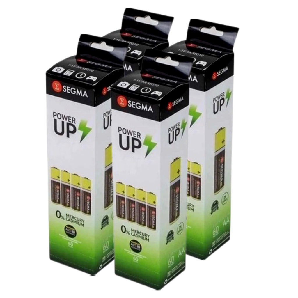 Kit 4 Pilhas Caneta Aa Caixa C/ 60 Unidades Durável Segma