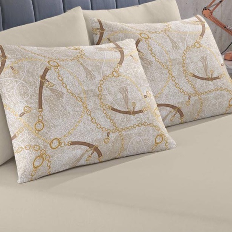 Jogo de Cama Buettner Solteiro Malha Basic Horse 2 Pçs Bege