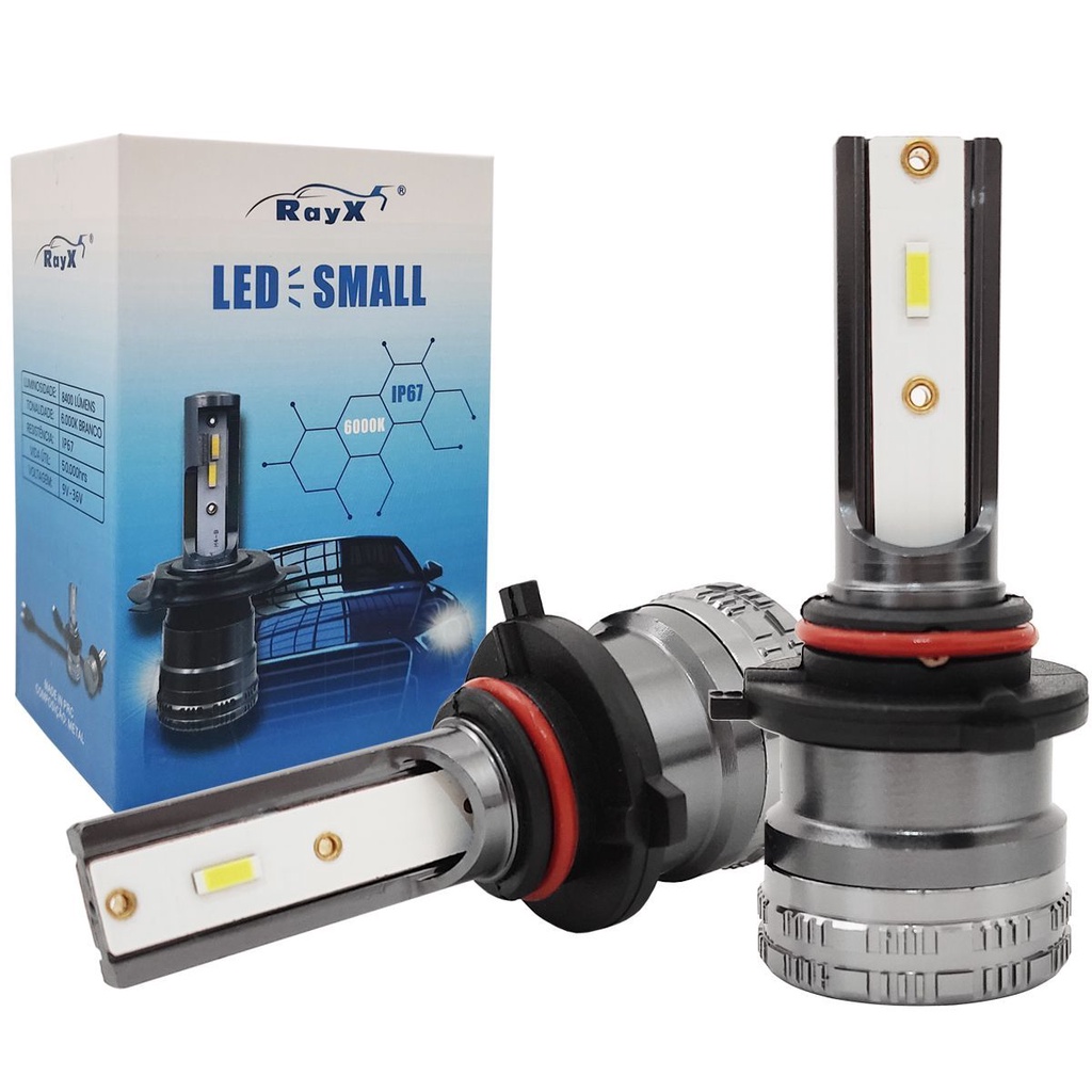 Kit Mini Ultra Led Small RayX 8400 Lumens 45W 6000K HB3 em Oferta na Shopee