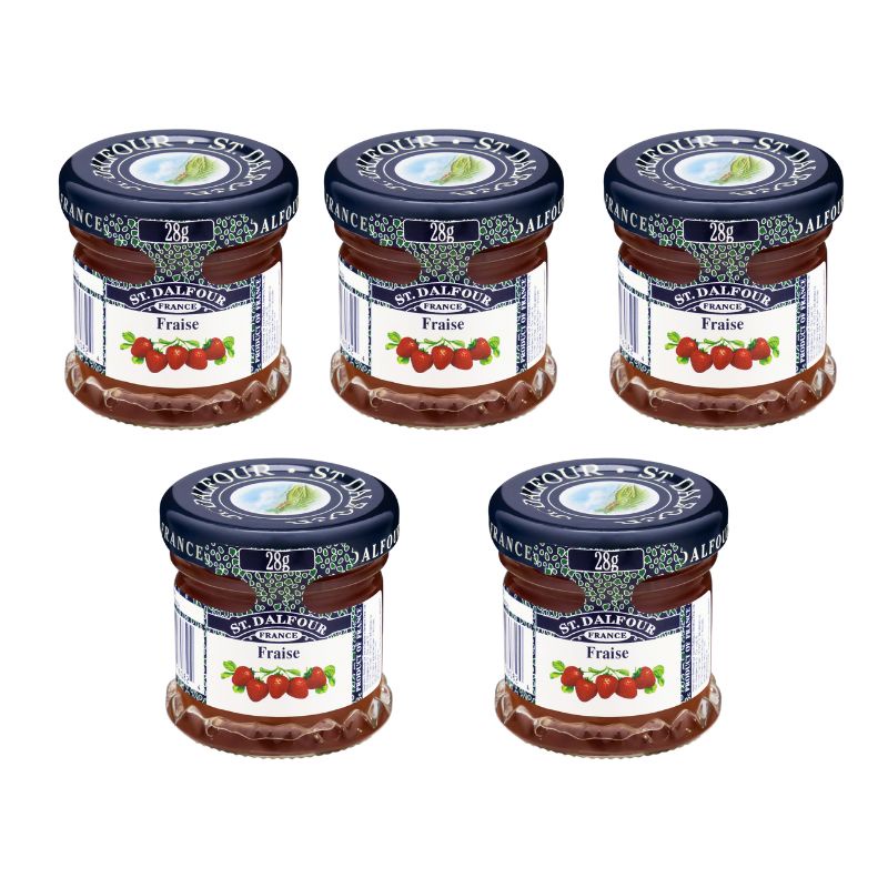 Kit 5 Geleias Importadas Mini St Dalfour Morango Degustação