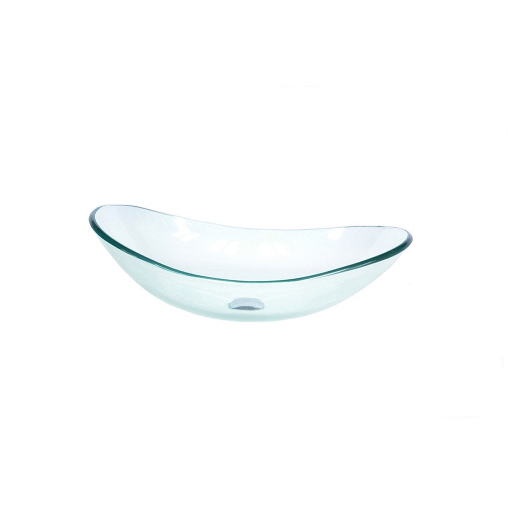 CUBA DE VIDRO OVAL 55CM JATEADO