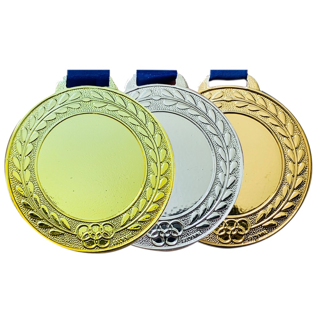 Kit 10 Medalhas Grandes 55mm Centro Liso Ouro Prata Bronze