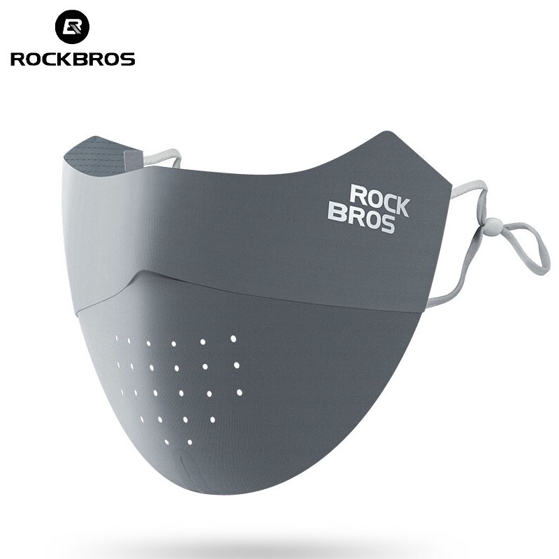 Máscara Facial Lavável Ajustável Rockbros Proteção UV De Ciclismo Ice Silk Sem Costura Protetor Solar Respirável em Oferta na Shopee