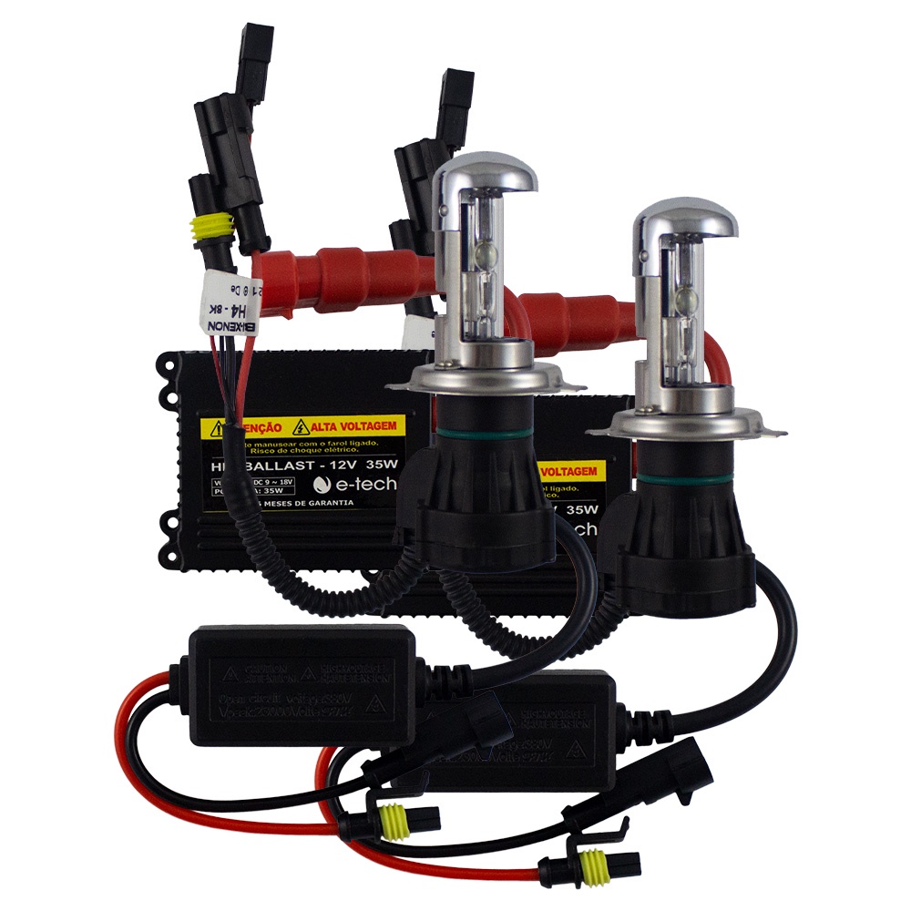 Kit Lampada Bi Xenon H4-3 8000k 2550 Lúmens 12v 35w E-tech Farol Alto Baixo em Oferta na Shopee